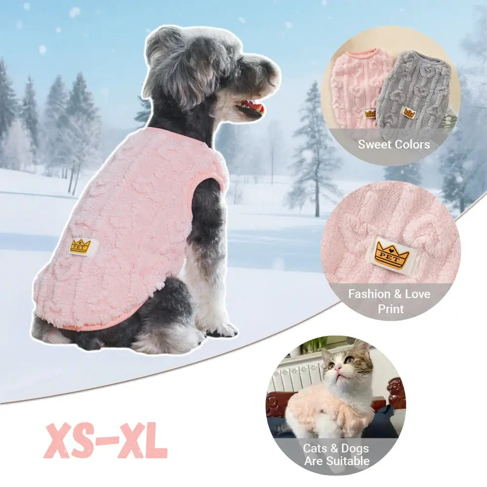 This image describes the features of Dog Fleece Jacket