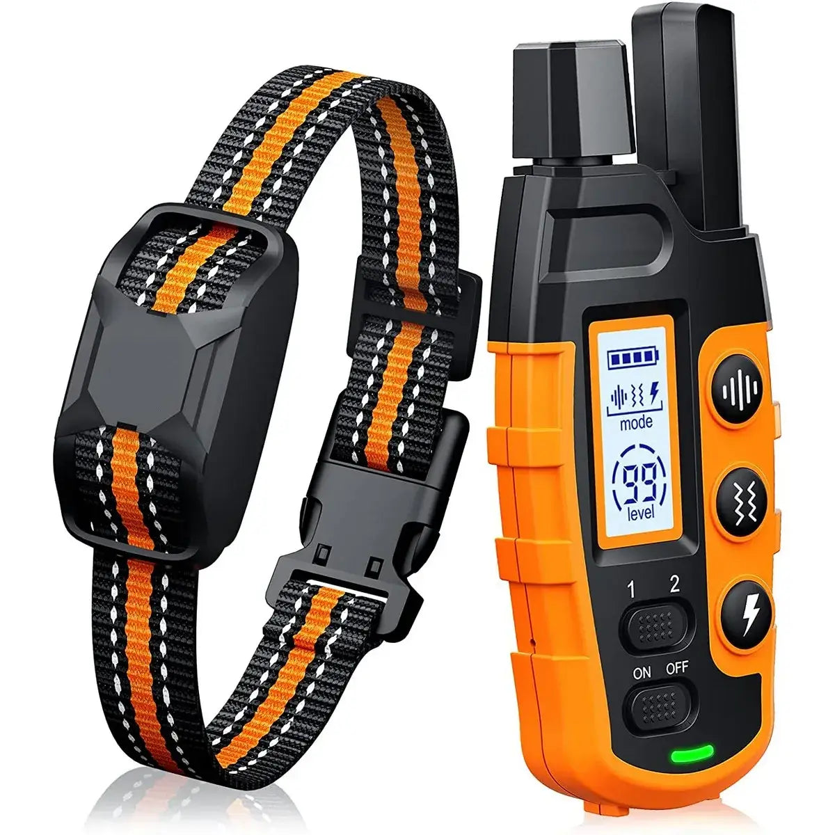Dog collar with remote control on a white background

