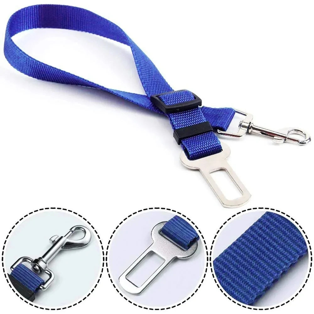 Dog Car Seat Belt – Adjustable Safety Harness Clip for Dogs