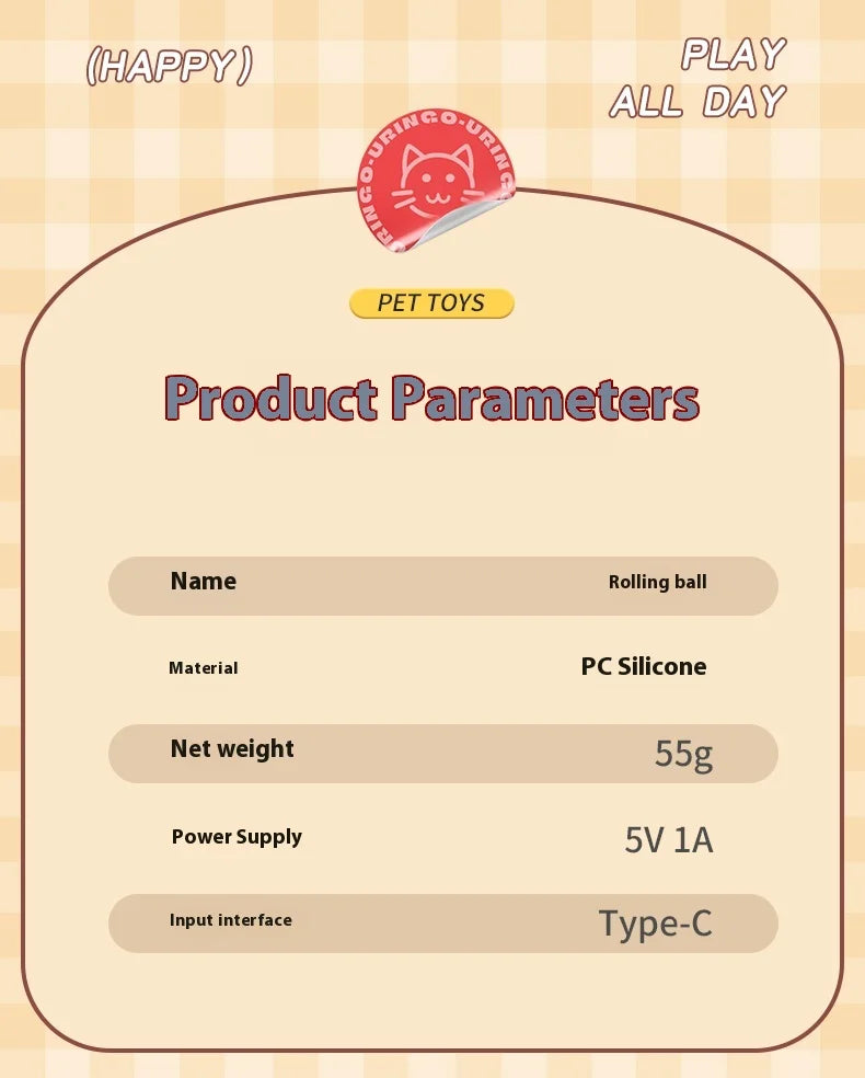Interactive Cat Ball Toy – Smart Automatic Rolling Ball