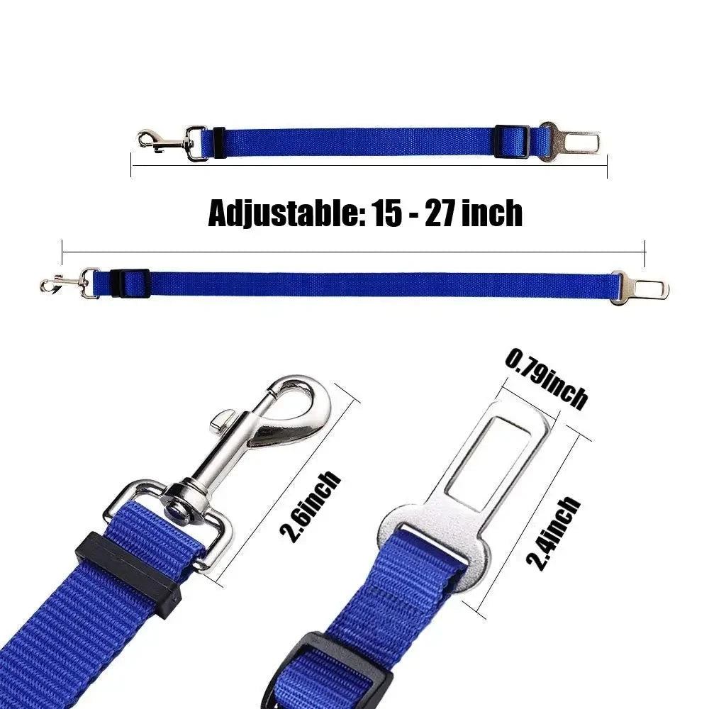 Dog Car Seat Belt – Adjustable Safety Harness Clip for Dogs