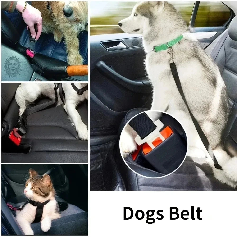 Dog Car Seat Belt – Adjustable Safety Harness Clip for Dogs