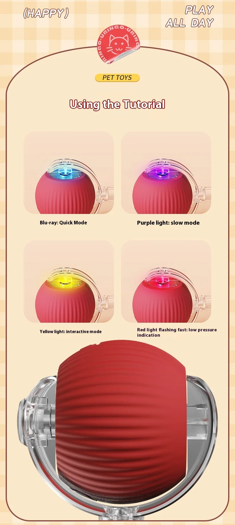 Interactive Cat Ball Toy – Smart Automatic Rolling Ball