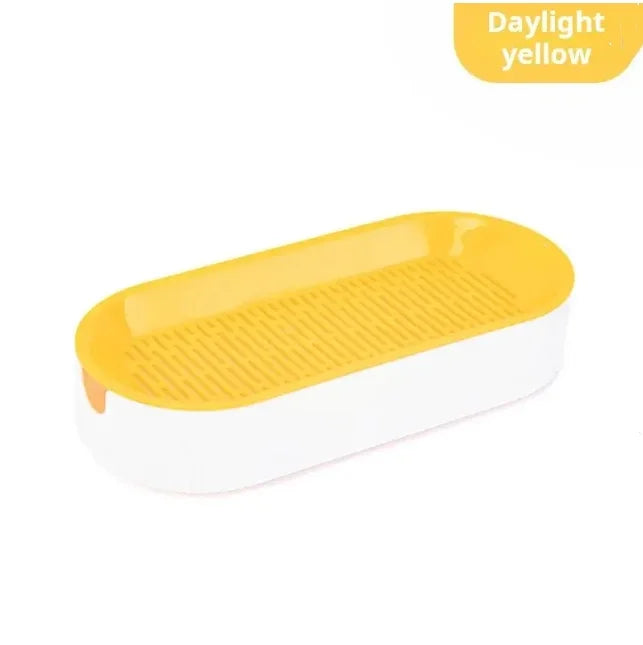 Yellow and white kitchen soil bed on a white background