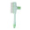 Green pet grooming brush with comb on a white background

