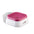 White and pink pet water bowl on a white background

