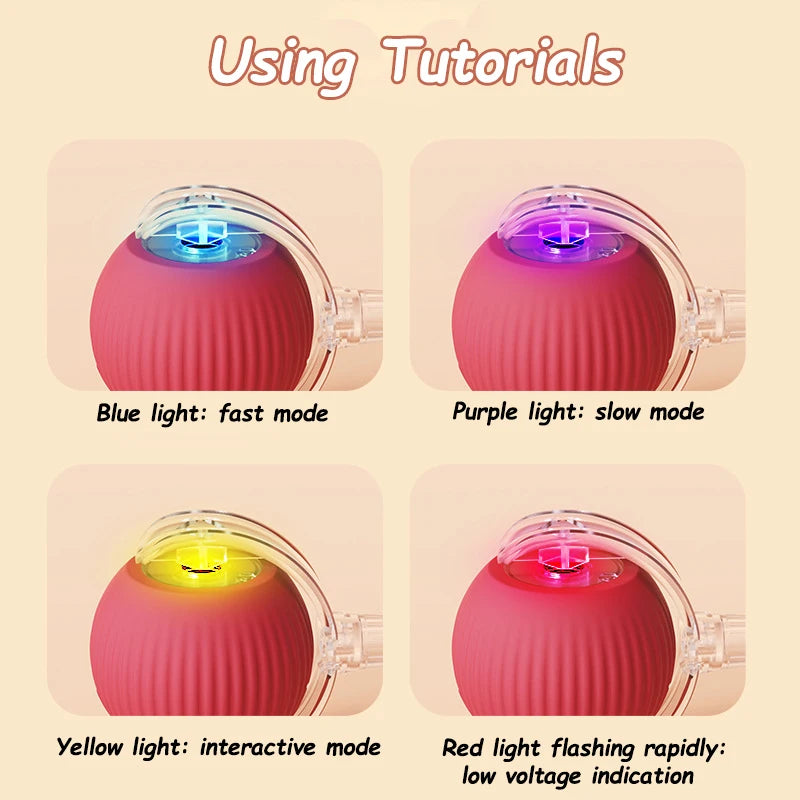 LED light bulb with different color modes and text indicating modes on a beige background